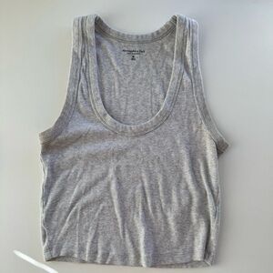 Abercrombie & Fitch Light Gray Ribbed Women's Tank Top Medium